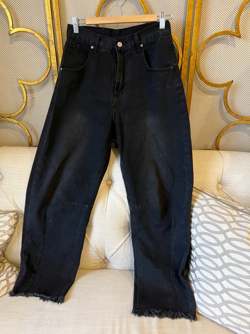 Wide Leg Black Jeans Flare - Women's High-Rise